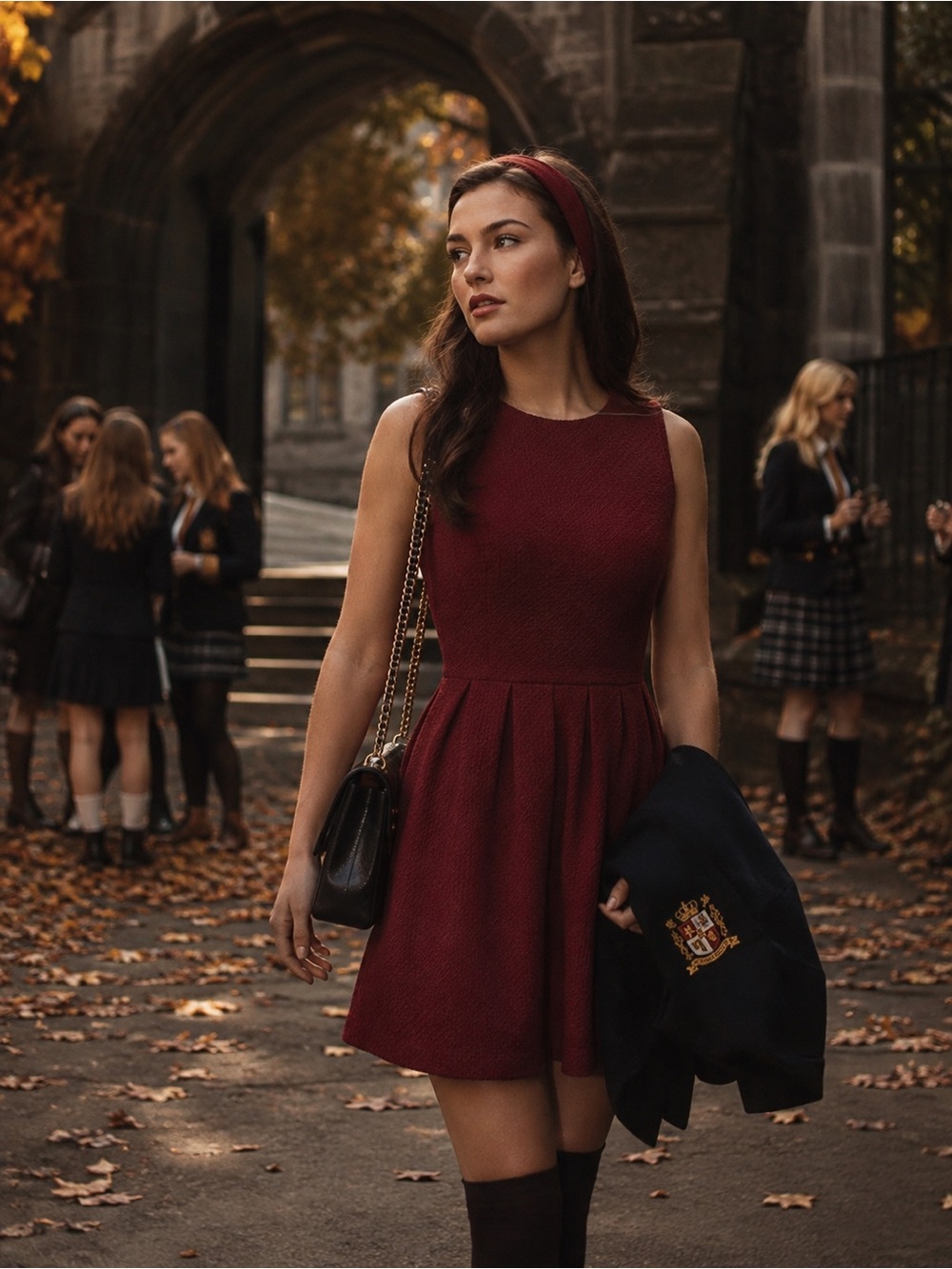 Ganni Noon & Night Textured Fit & Flare Sleeveless Mini Dress Blair Waldorf